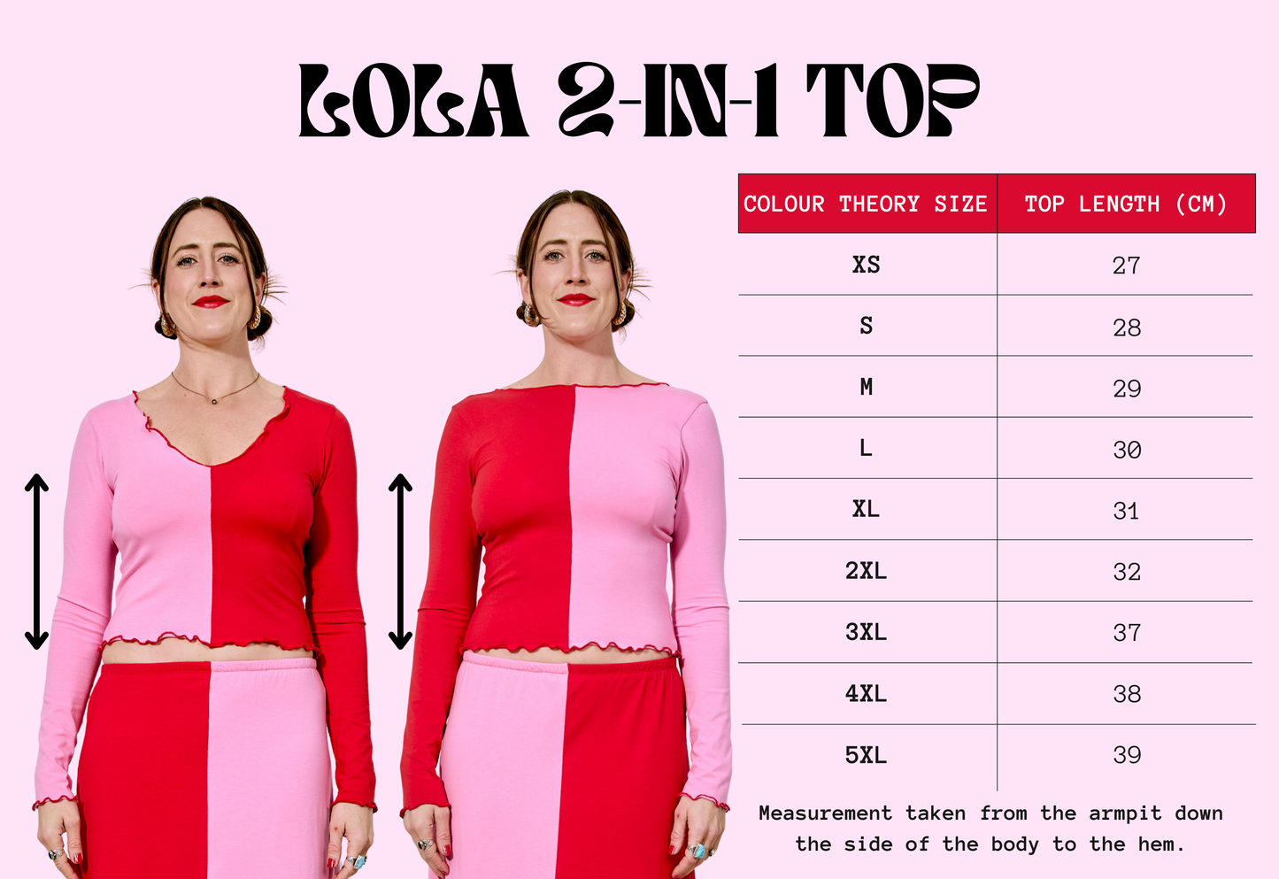 LOLA 2 IN 1 LONG SLEEVE TOP CHERRY BUBBLEGUM