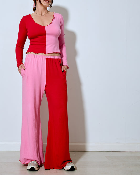 LOLA 2 IN 1 LONG SLEEVE TOP CHERRY BUBBLEGUM