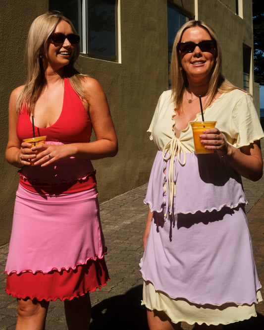 ROSIE MIDI SKIRT CHERRY BUBBLEGUM