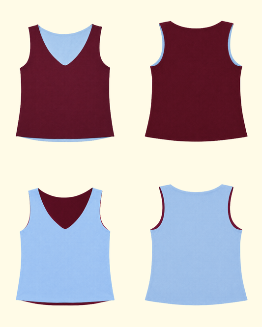 ESSENTIAL 4 IN 1 TANK TOP BURGENDY SKIES