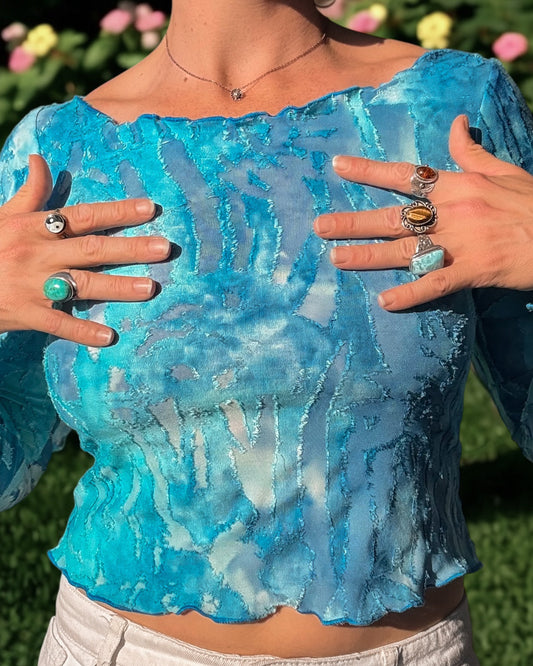 CLASSIC BOAT NECK TOP BLUE WATER