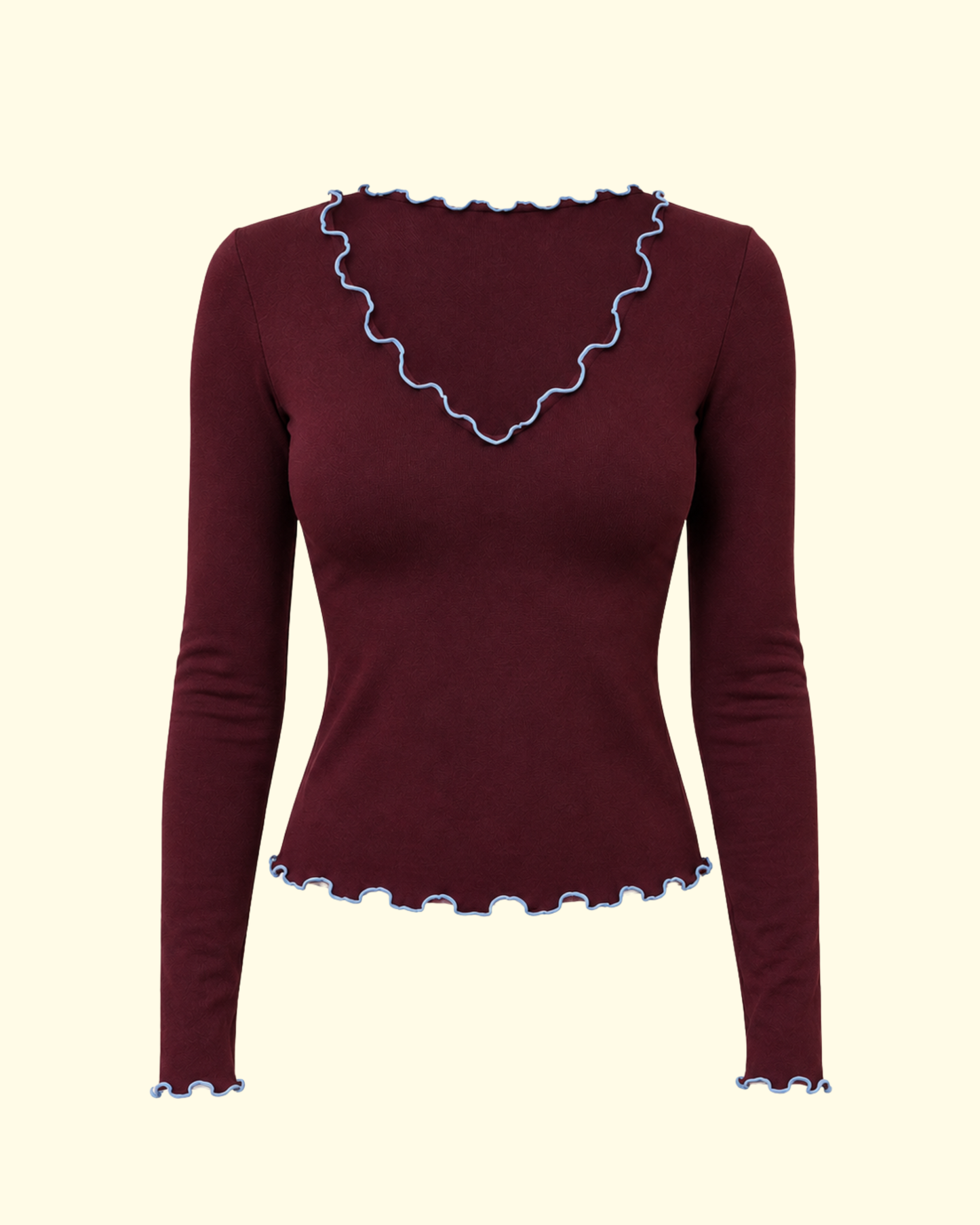 LOLA 2 IN 1 LONG SLEEVE TOP BURGENDY