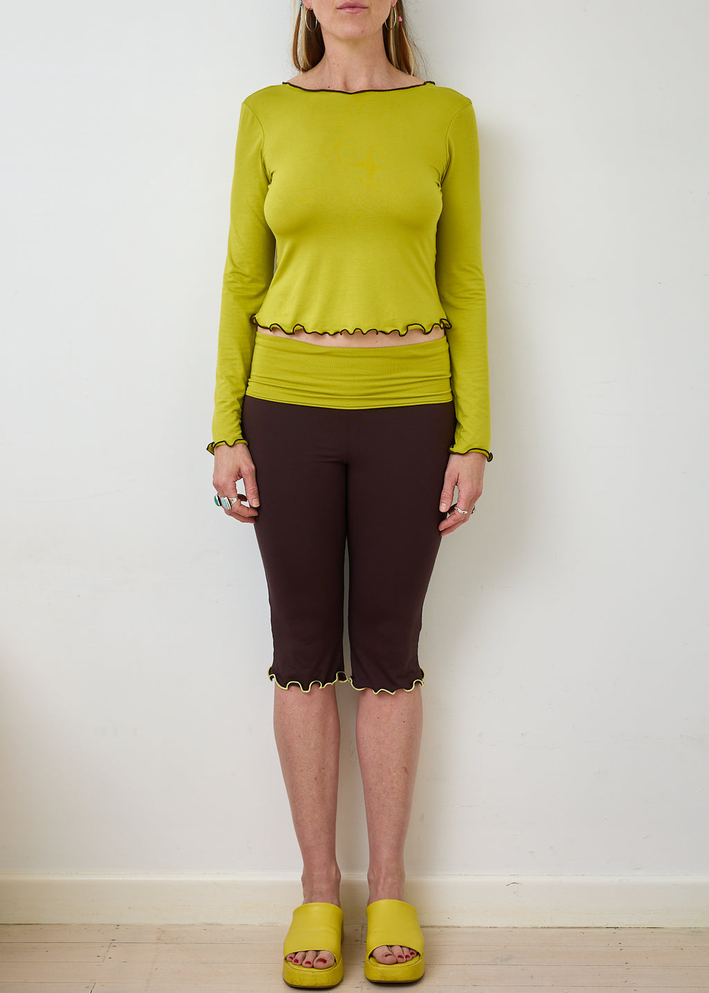 Lola 2 in 1 Long Sleeve Top - Wasabi
