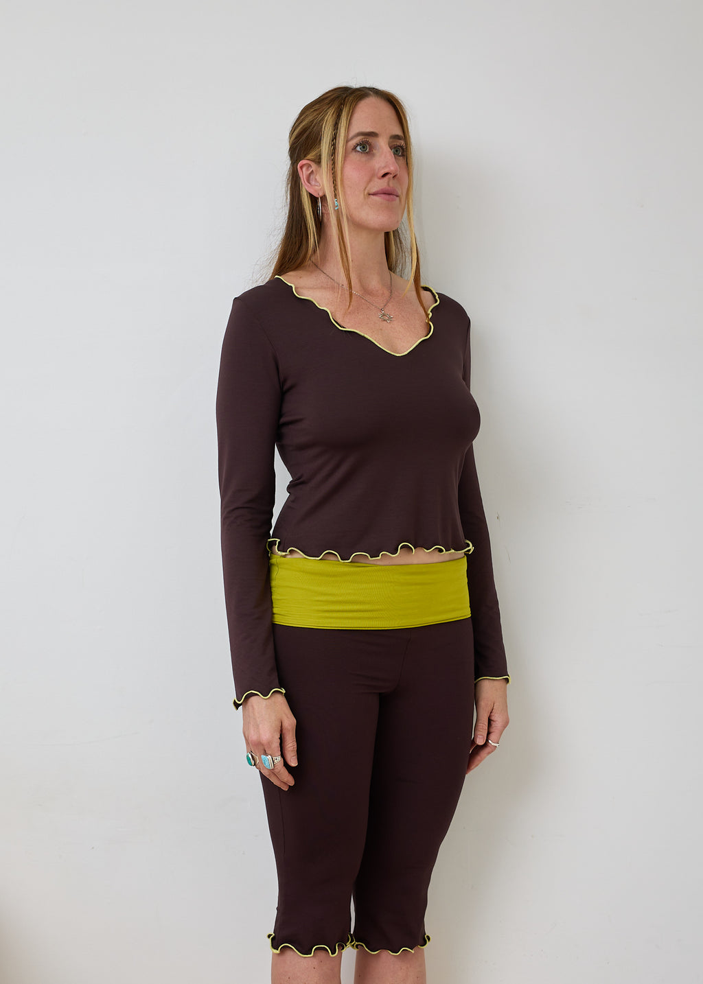 Lola 2 in 1 Long Sleeve Top - Truffle