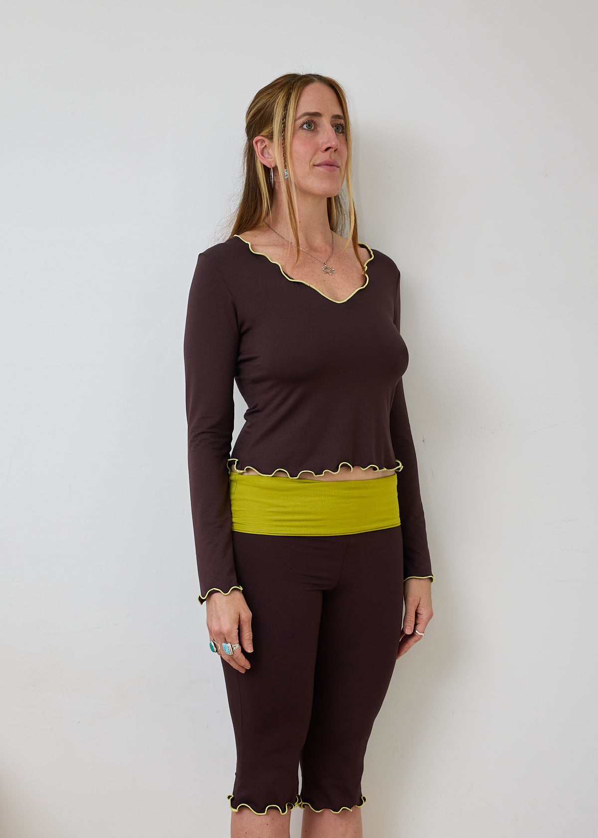 Lola 2 in 1 Long Sleeve Top - Truffle