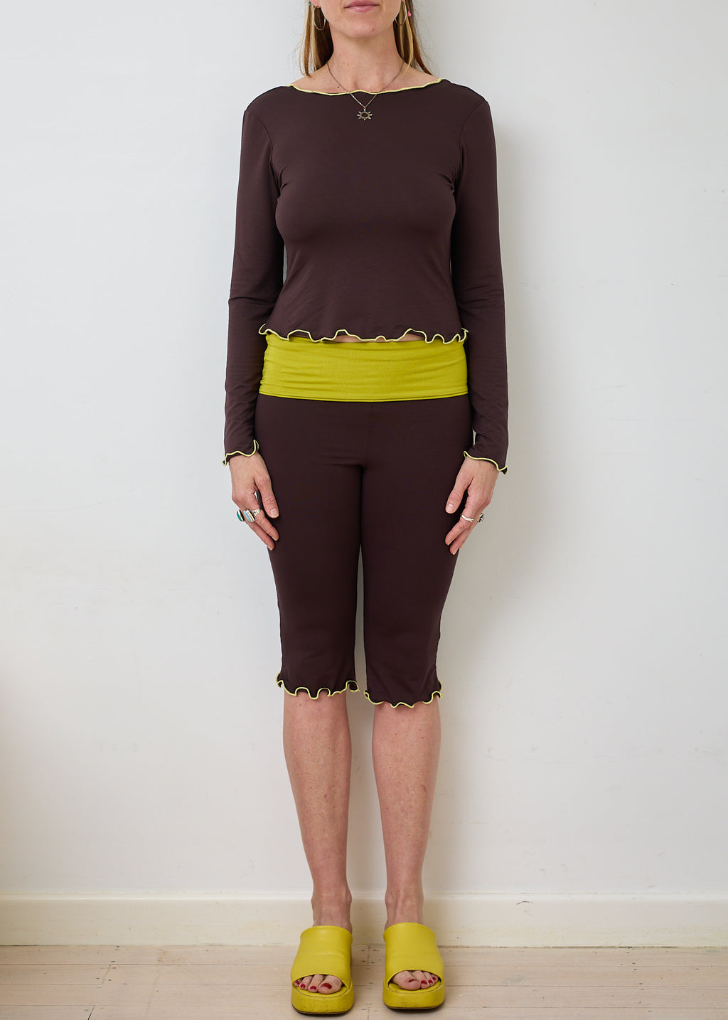 Lola 2 in 1 Long Sleeve Top - Truffle