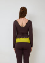 Lola 2 in 1 Long Sleeve Top - Truffle