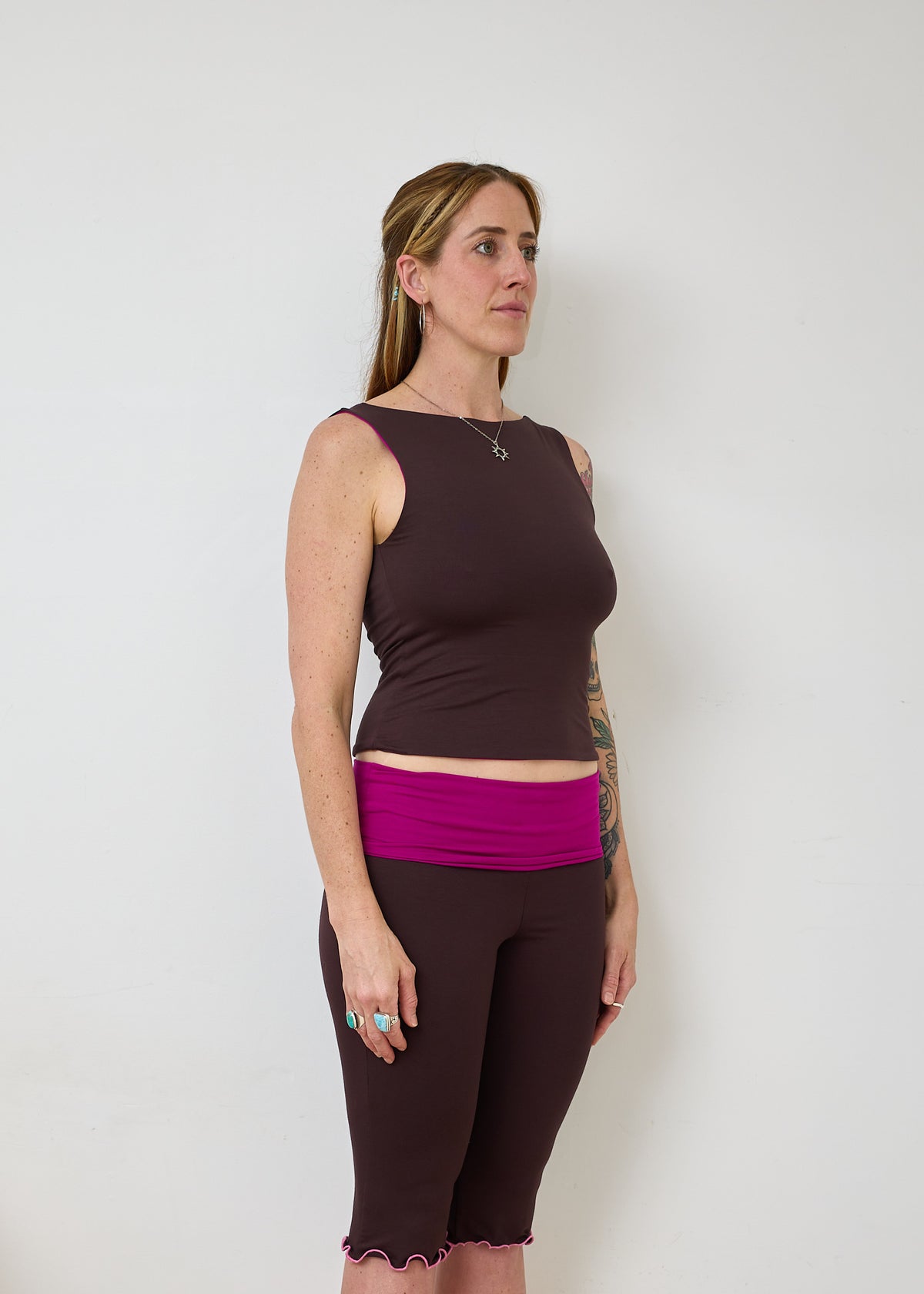 Essential 4 in 1 Tank Top - Hibiscus & Truffle