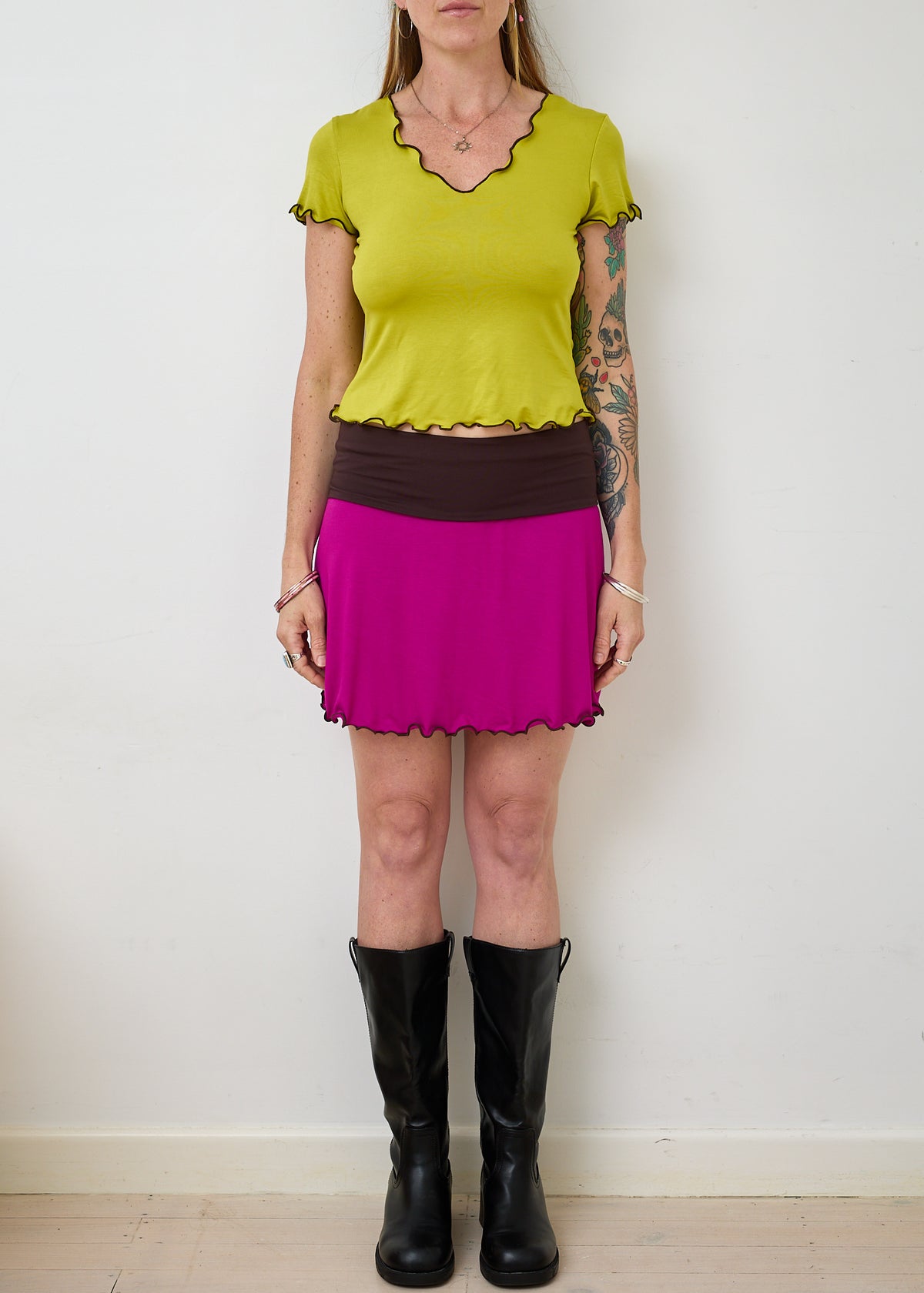 2 in 1 Skirt - Hibiscus & Truffle