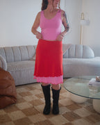Rosie Midi Skirt - Cherry Bubblegum