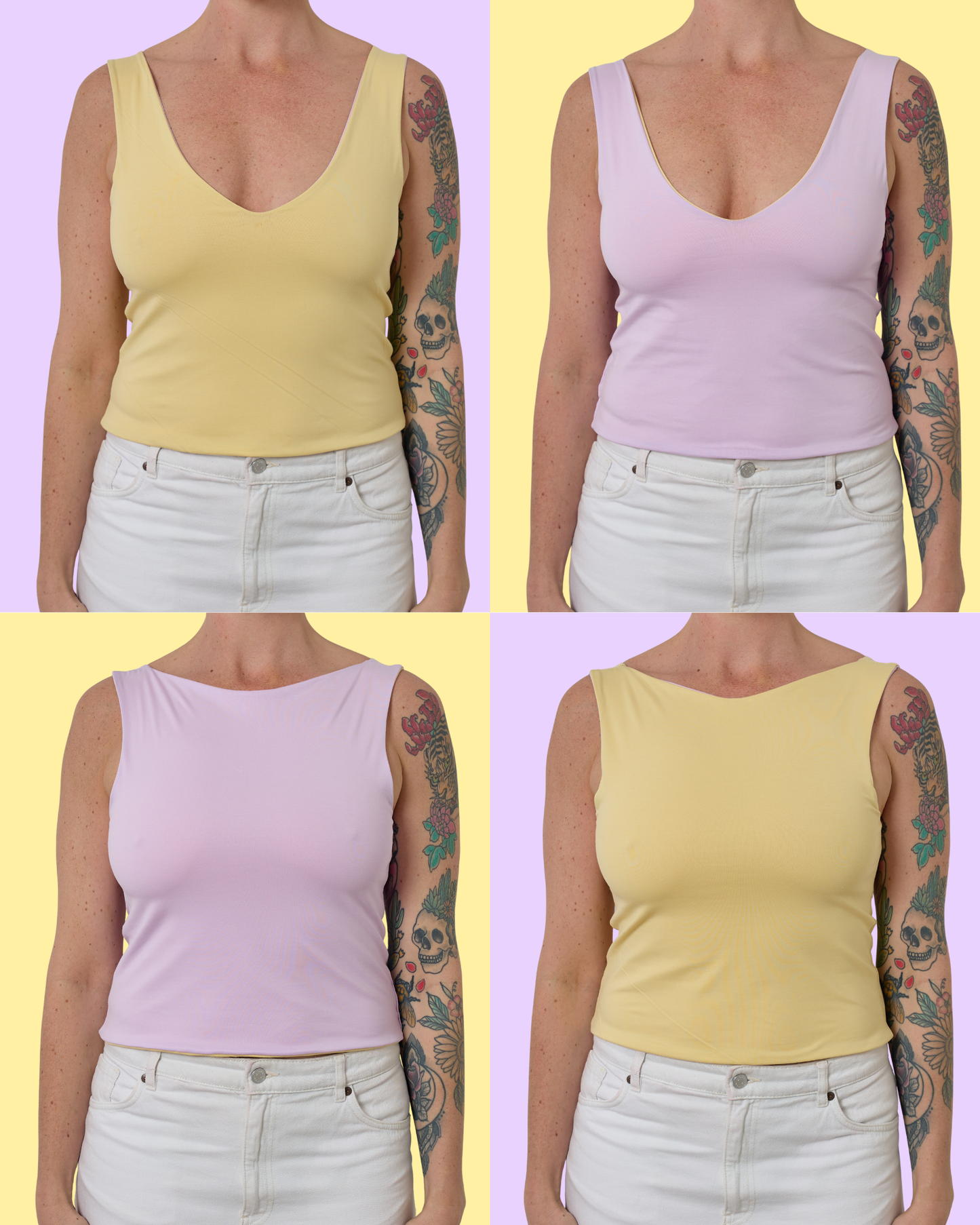 FRANKIE 4 IN 1 TANK TOP LEMON & LAVENDER