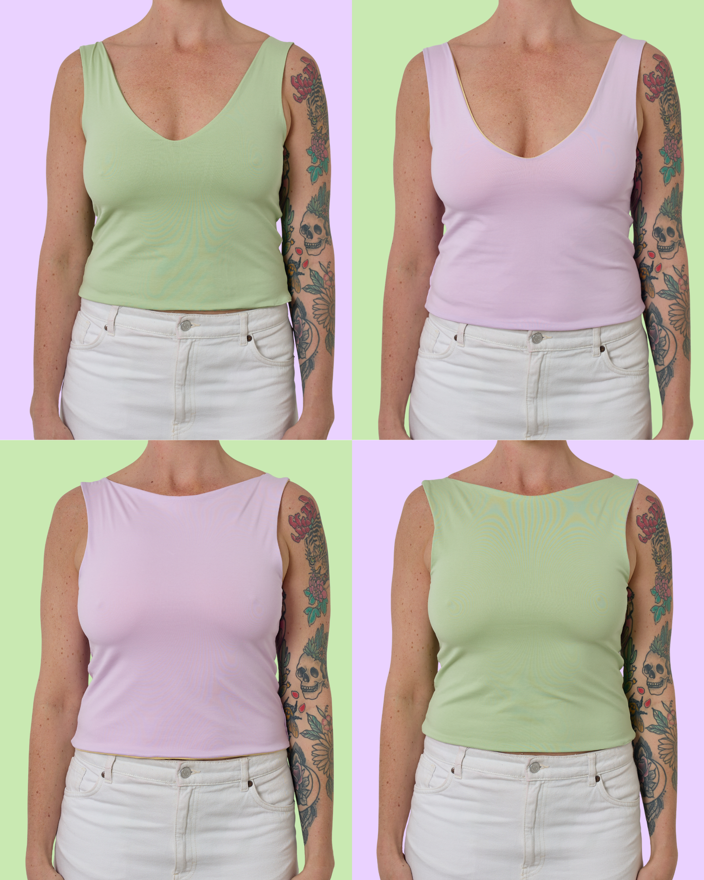 FRANKIE 4 IN 1 TANK TOP KIWI & LAVENDER