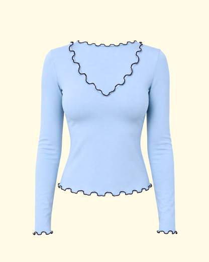 LOLA 2 IN 1 LONG SLEEVE TOP BLUE SKIES