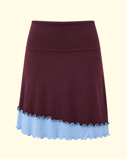 ROSIE MIDI SKIRT BURGENDY SKIES
