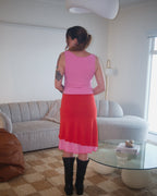 Rosie Midi Skirt - Cherry Bubblegum
