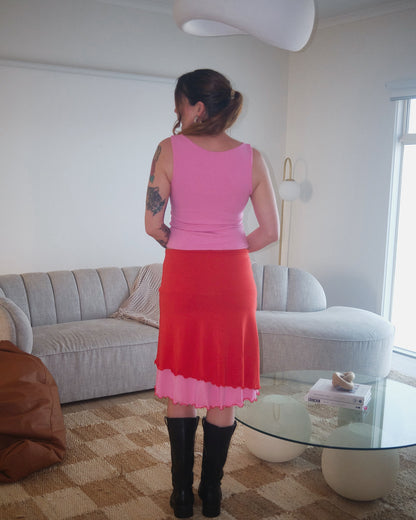 ROSIE MIDI SKIRT CHERRY BUBBLEGUM