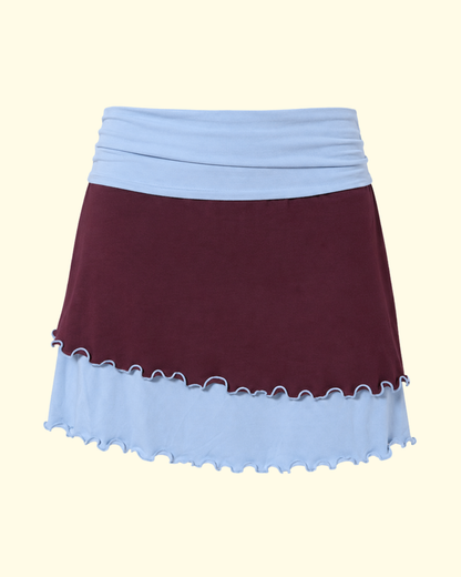 ROSIE MIDI SKIRT BURGENDY SKIES