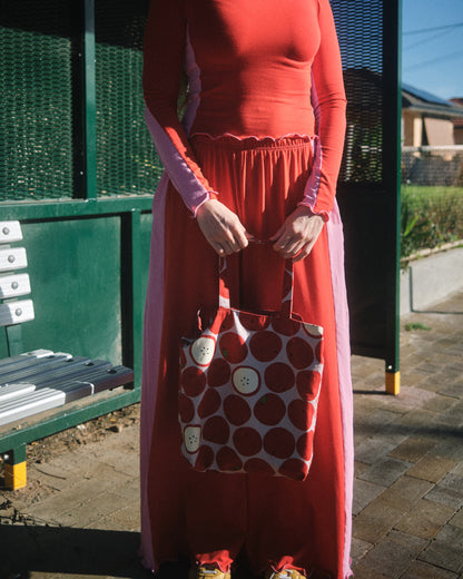 SPORTY SPLICE WIDE LEG PANTS CHERRY BUBBLEGUM