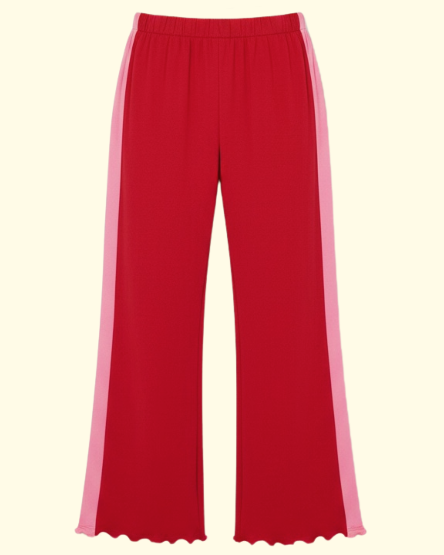 SPORTY SPLICE WIDE LEG PANTS CHERRY BUBBLEGUM