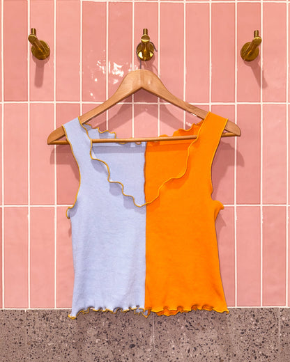 2 IN 1 TANK | ORANGE & BABY BLUE