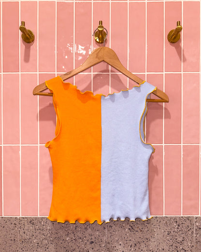 2 IN 1 TANK | ORANGE & BABY BLUE