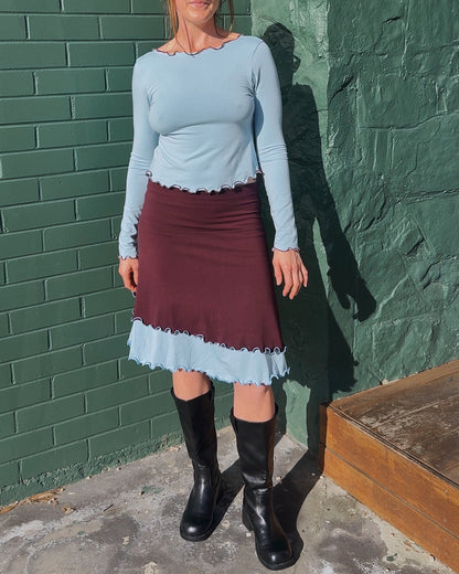 LOLA 2 IN 1 LONG SLEEVE TOP BLUE SKIES