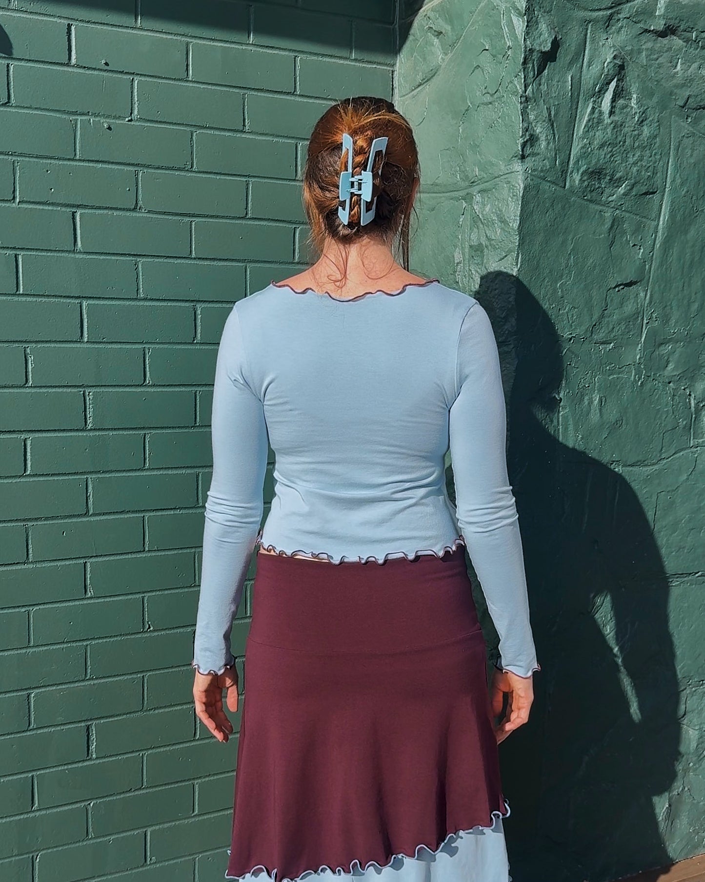 LOLA 2 IN 1 LONG SLEEVE TOP BLUE SKIES