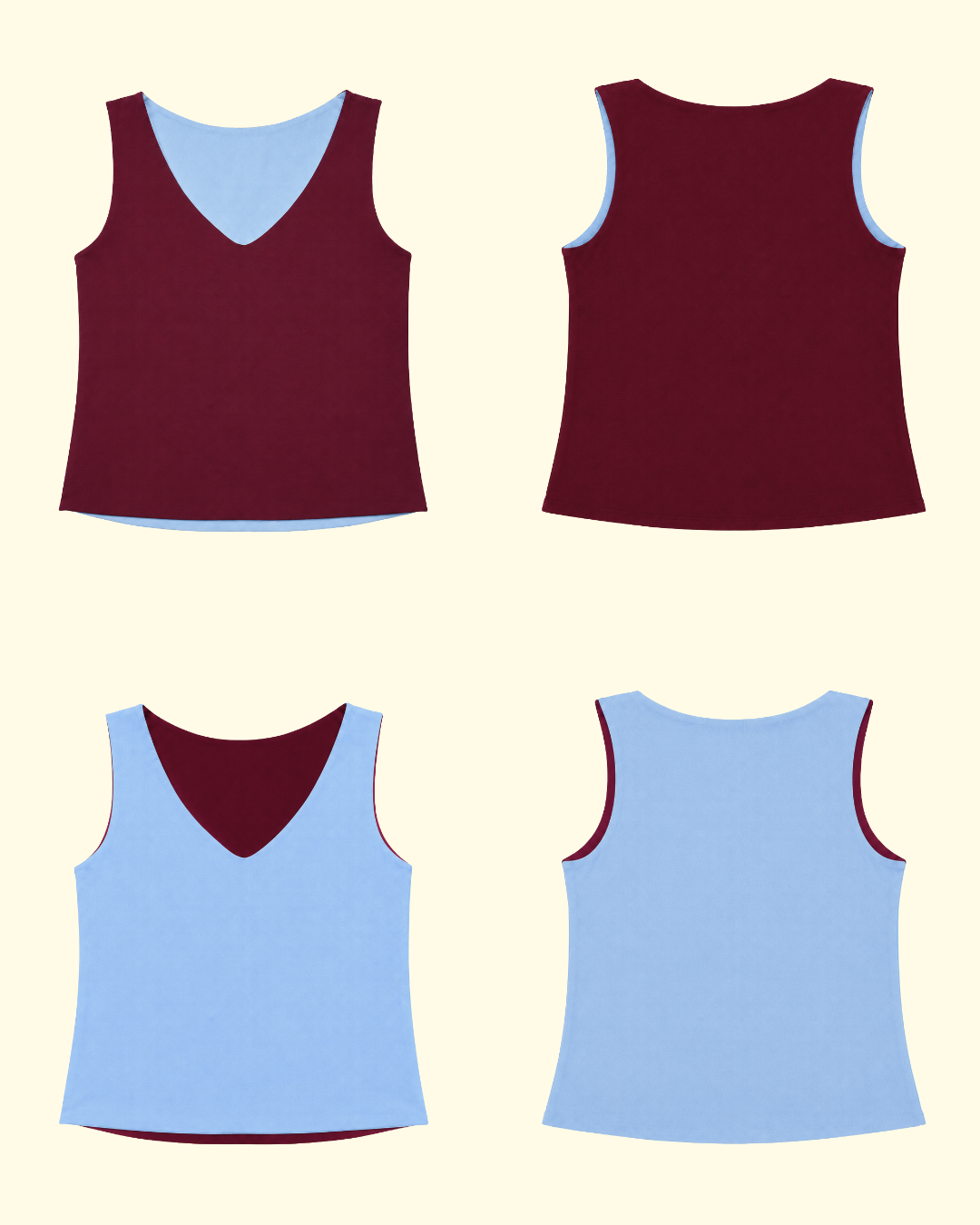 ESSENTIAL 4 IN 1 TANK TOP BURGENDY SKIES