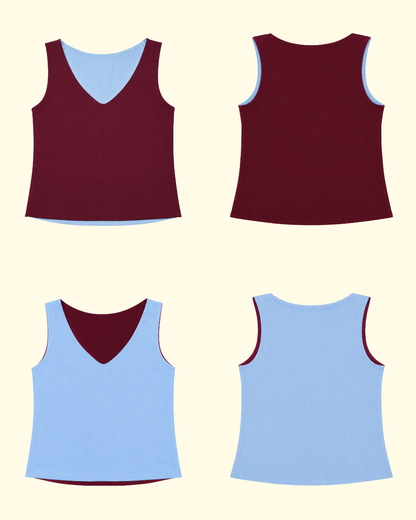 ESSENTIAL 4 IN 1 TANK TOP BURGENDY SKIES