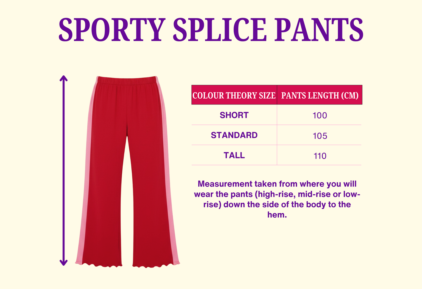 SPORTY SPLICE WIDE LEG PANTS CHERRY BUBBLEGUM